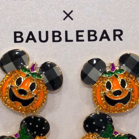 BaubleBar  Jewelry  Disney Baublebar Minnie Halloween Pumpkin Earrings  Poshmark